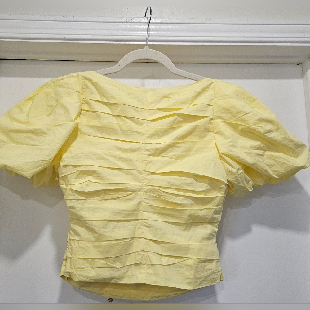 Endless Rose Yellow Puff Sleeve Top - Size XS - Picture 3 of 9